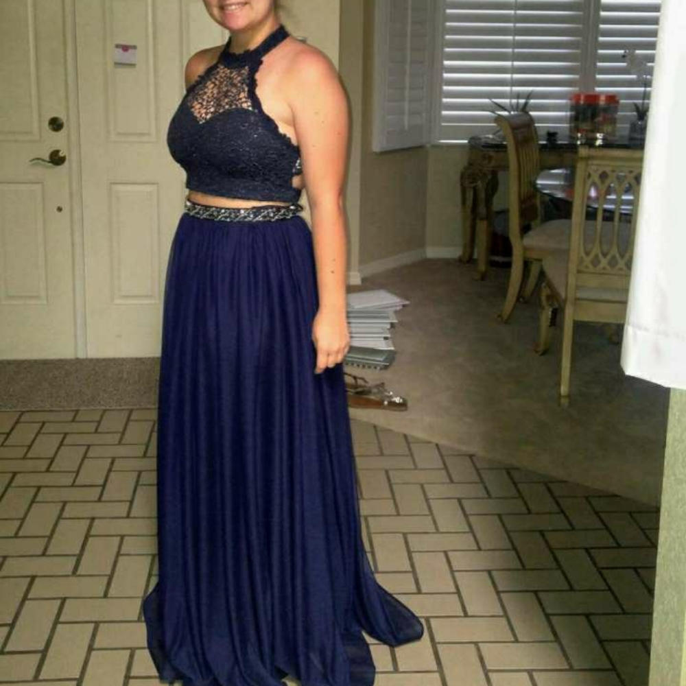 Navy blue prom dress